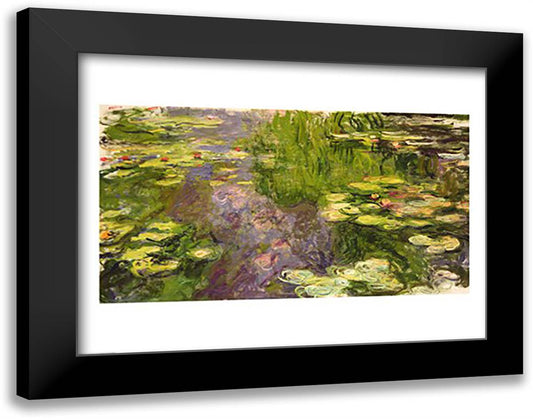 Waterlilies 28x22 Black Modern Wood Framed Art Print Poster by Monet, Claude