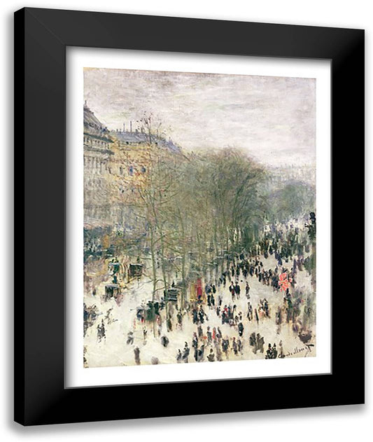 Boulevard des Capucines, 1873-4 22x28 Black Modern Wood Framed Art Print Poster by Monet, Claude