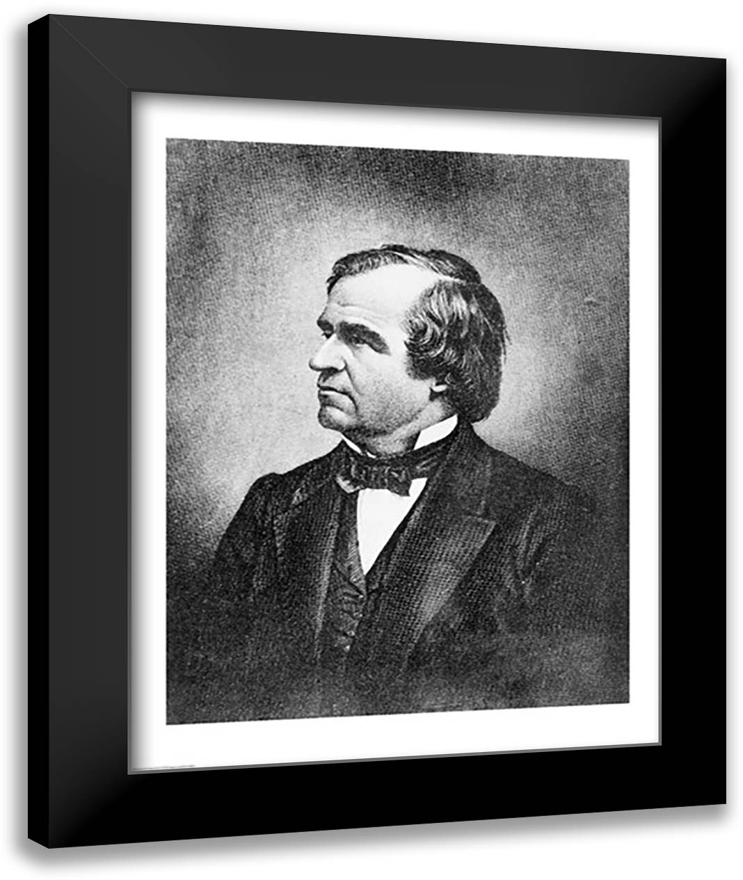 Portrait of Andrew Johnson 22x28 Black Modern Wood Framed Art Print Poster