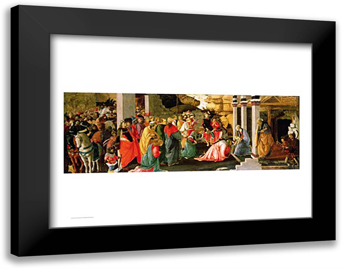 Adoration of the Magi, c.1470 28x22 Black Modern Wood Framed Art Print Poster by Botticelli, Sandro