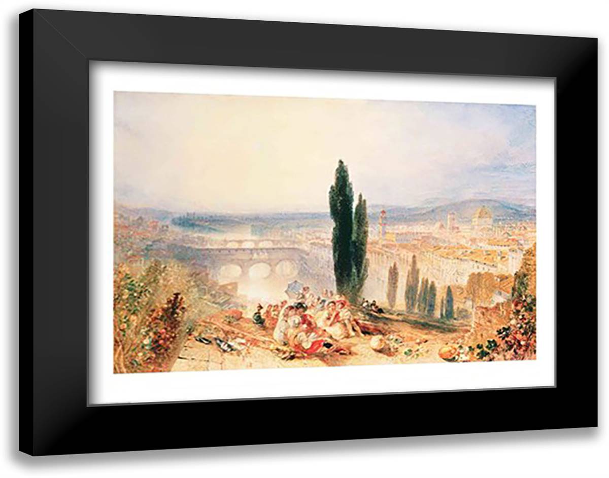 Florence from near San Miniato, 1828 28x22 Black Modern Wood Framed Art Print Poster by Turner, J.M.W.