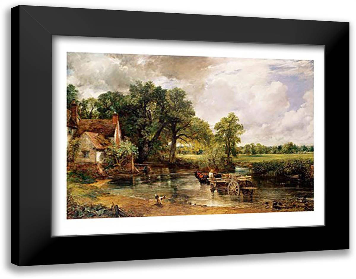 The Hay Wain, 1821 28x22 Black Modern Wood Framed Art Print Poster by Constable, John