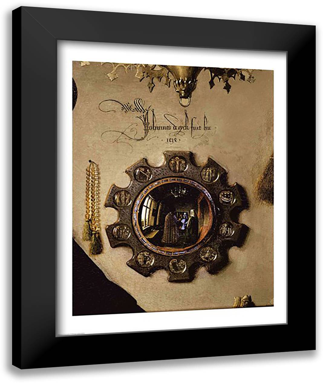 The Arnolfini Marriage, detail 22x28 Black Modern Wood Framed Art Print Poster by Eyck, Jan Van