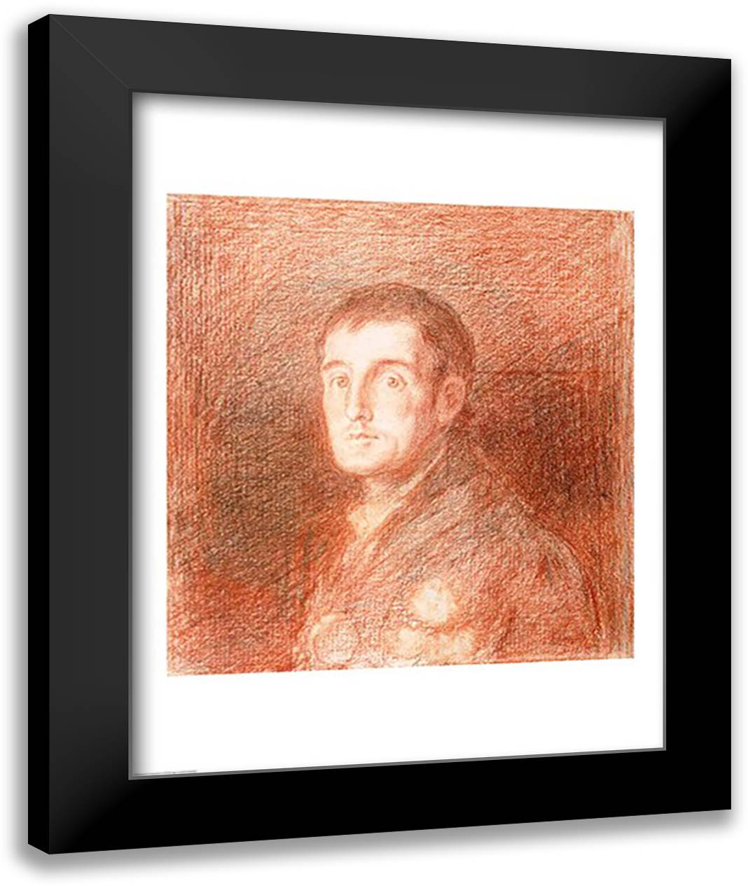 Study for an equestrian portrait of the Duke of Wellington 22x28 Black Modern Wood Framed Art Print Poster by Goya, Francisco De