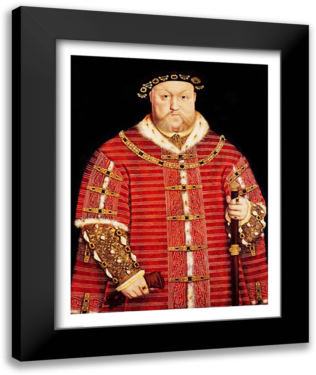 Portrait of Henry VIII 22x28 Black Modern Wood Framed Art Print Poster by Holbein, Hans