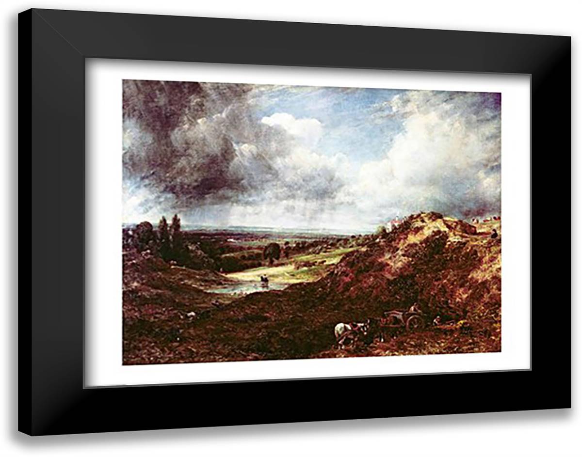 Branch Hill Pond, Hampstead Heath, 1828 28x22 Black Modern Wood Framed Art Print Poster by Constable, John