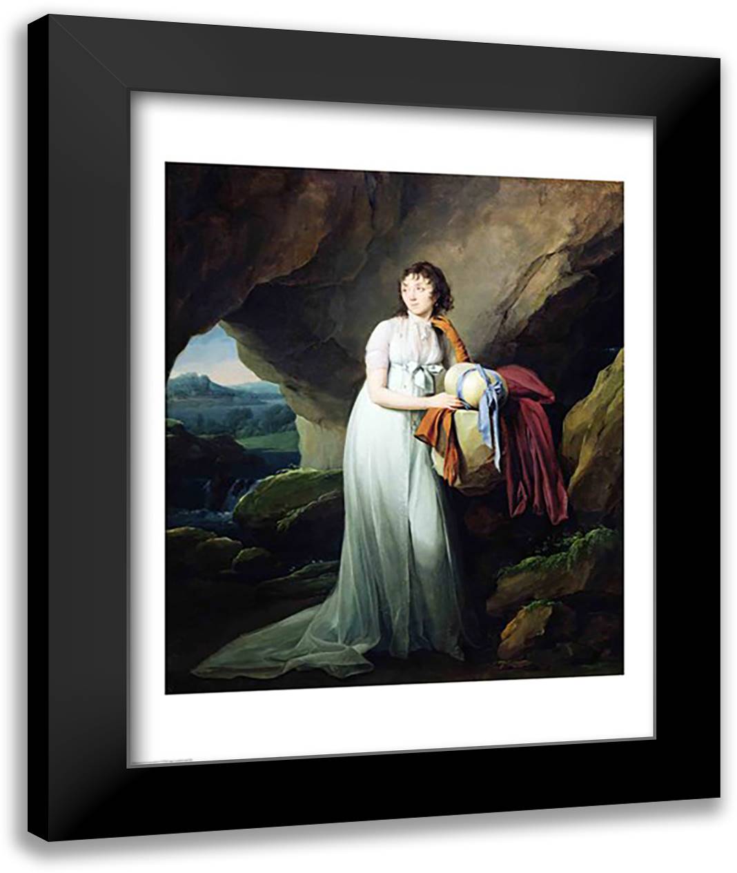 Portrait of a Woman in a Cave 22x28 Black Modern Wood Framed Art Print Poster by Boilly, Louis-Leopold