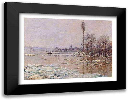 The Thaw, 1880 28x22 Black Modern Wood Framed Art Print Poster by Monet, Claude