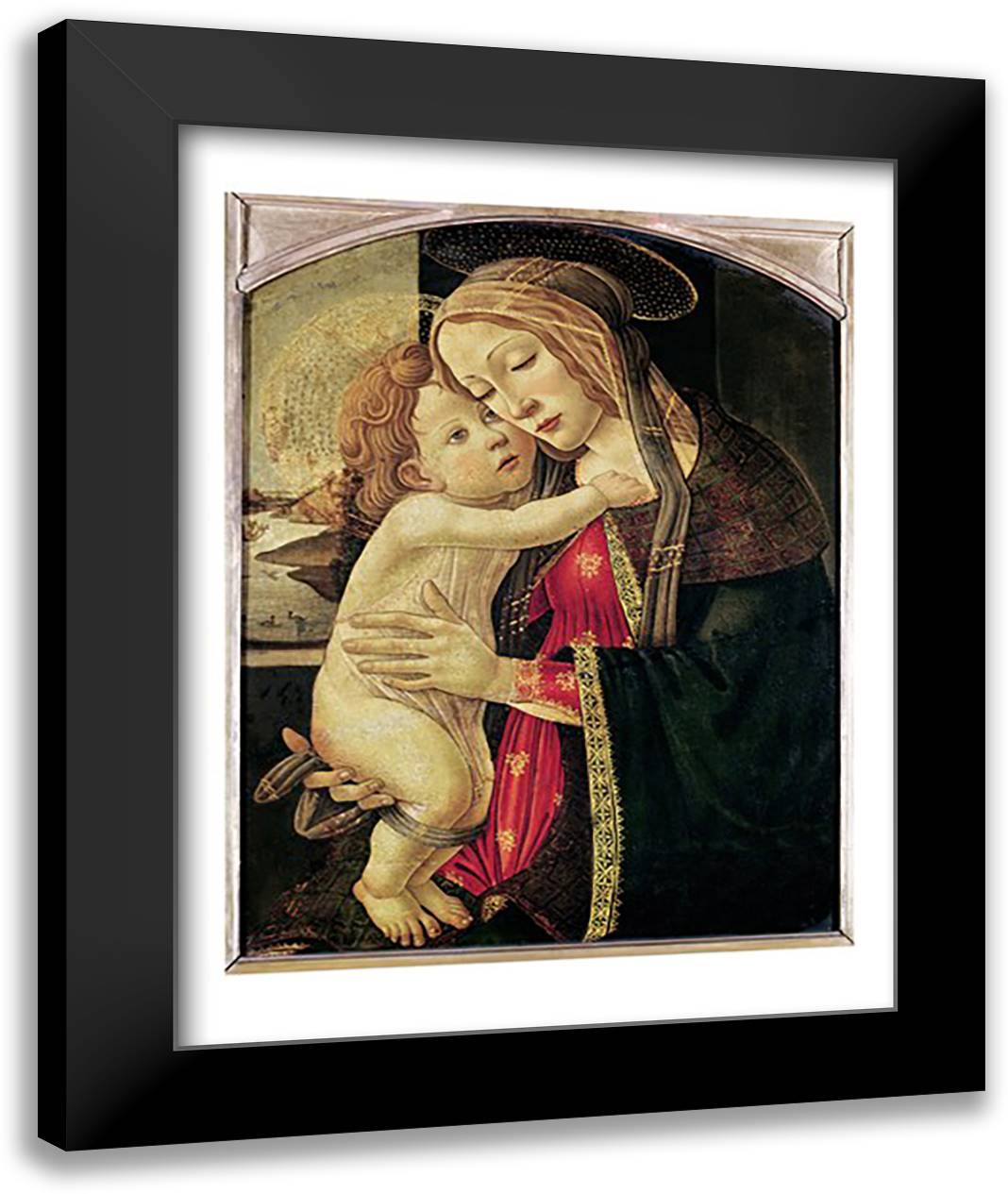 The Virgin and Child, c.1500 22x28 Black Modern Wood Framed Art Print Poster by Botticelli, Sandro