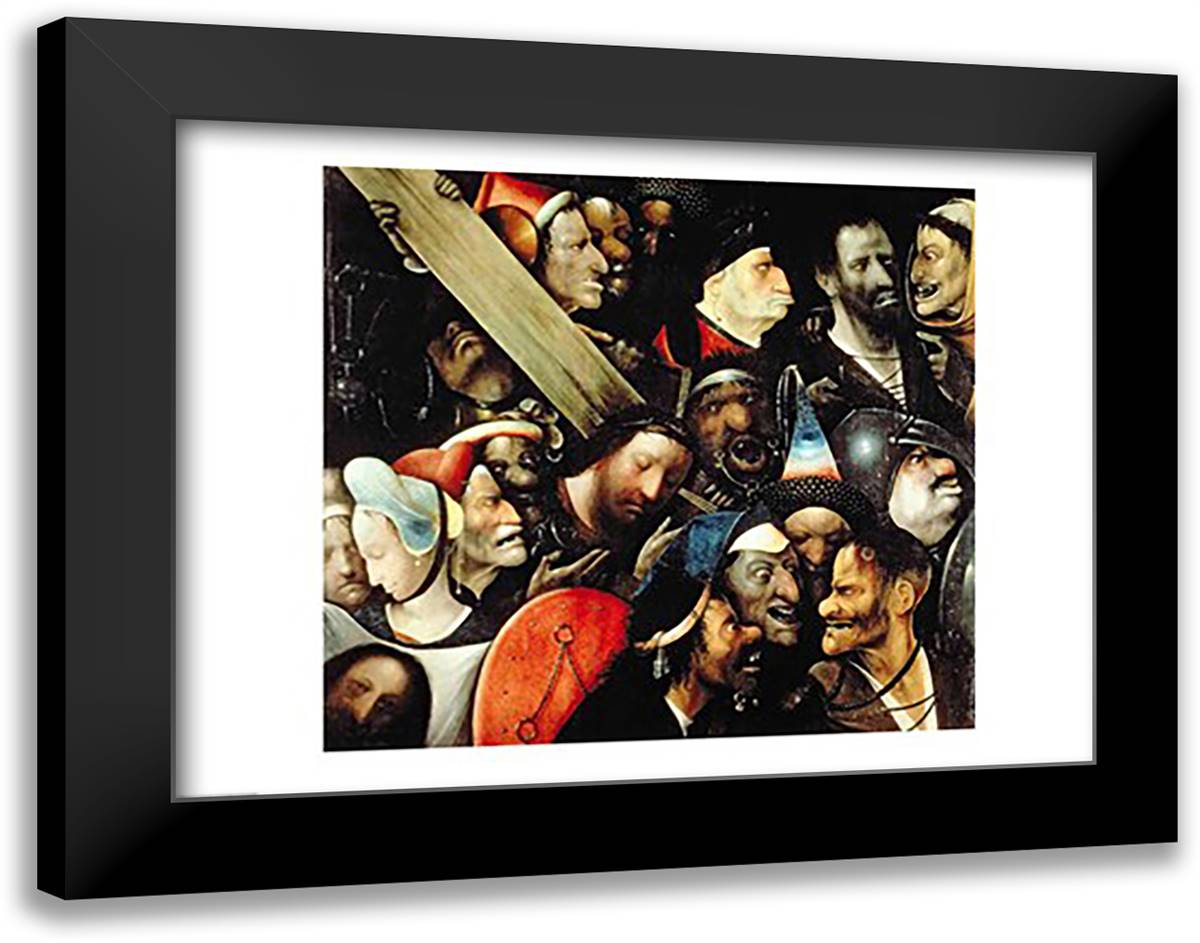 The Carrying of the Cross 28x22 Black Modern Wood Framed Art Print Poster by Bosch, Hieronymus