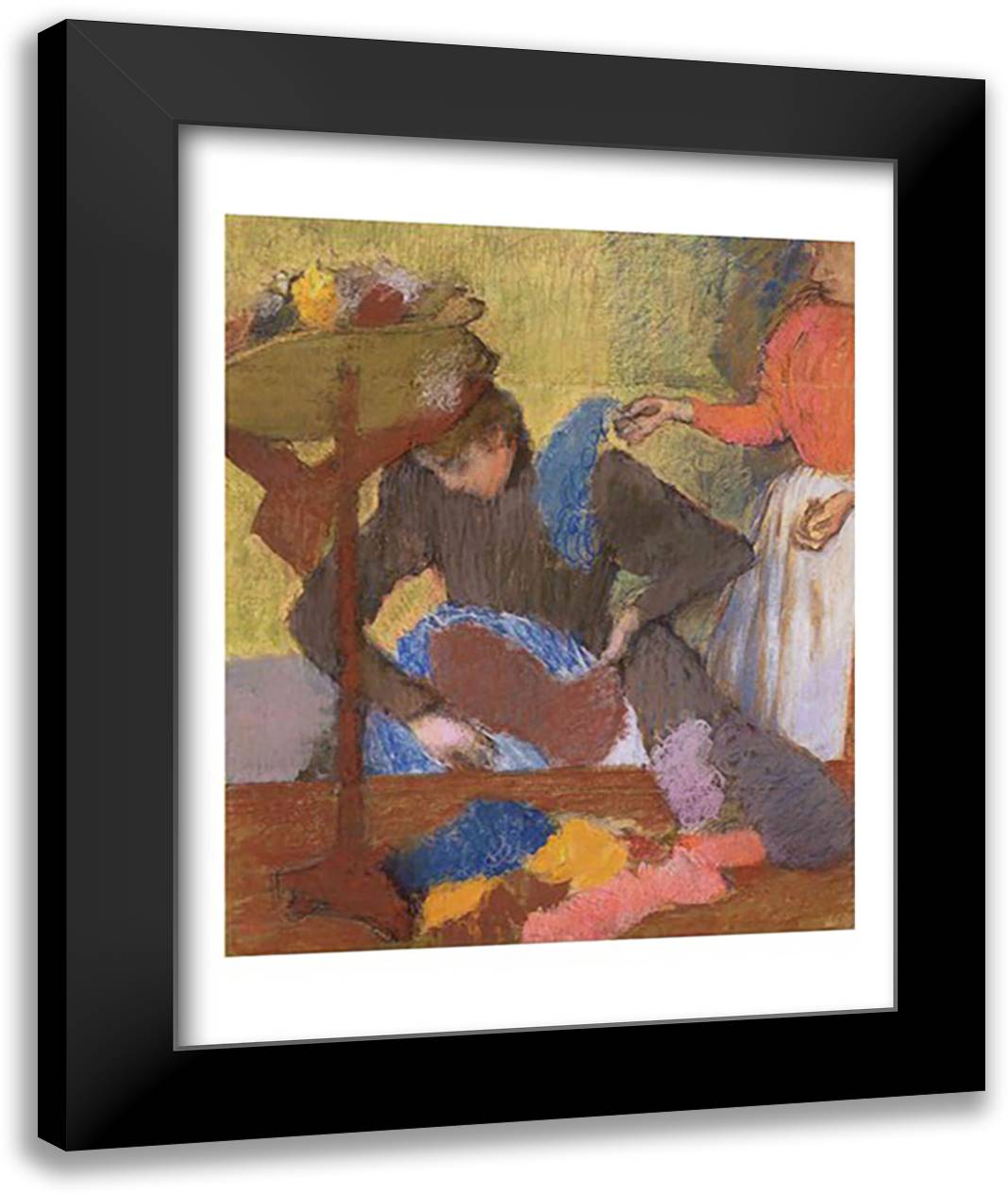 At the Milliner's 22x28 Black Modern Wood Framed Art Print Poster by Degas, Edgar