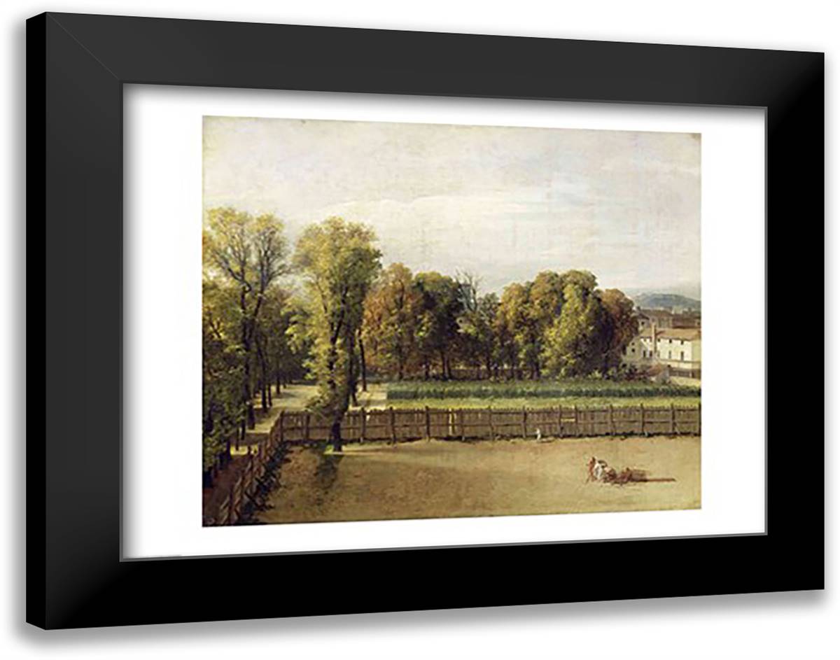 View of the Luxembourg Gardens in Paris, 1794 28x22 Black Modern Wood Framed Art Print Poster by David, Jacques-Louis