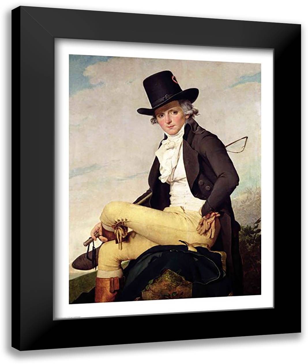 Portrait of Pierre Seriziat 22x28 Black Modern Wood Framed Art Print Poster by David, Jacques-Louis