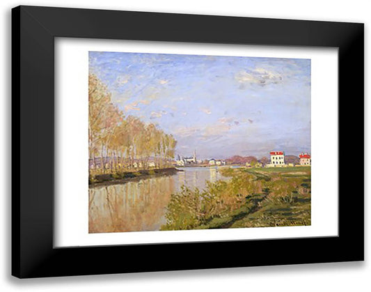 The Seine at Argenteuil, 1873 28x22 Black Modern Wood Framed Art Print Poster by Monet, Claude