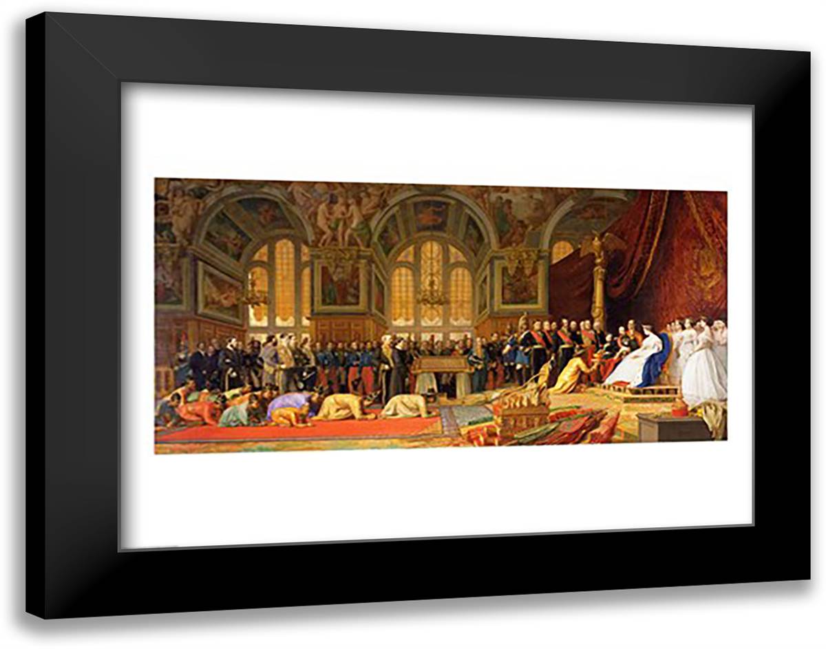 The Reception of Siamese Ambassadors by Emperor Napoleon III 28x22 Black Modern Wood Framed Art Print Poster by Gerome, Jean Leon