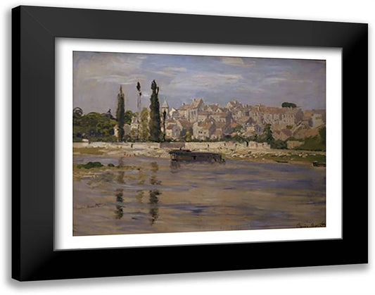 Carrieres-Saint-Denis, 1872 28x22 Black Modern Wood Framed Art Print Poster by Monet, Claude