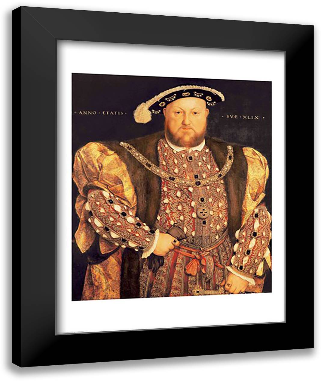 Portrait of Henry VIII 22x28 Black Modern Wood Framed Art Print Poster by Holbein, Hans