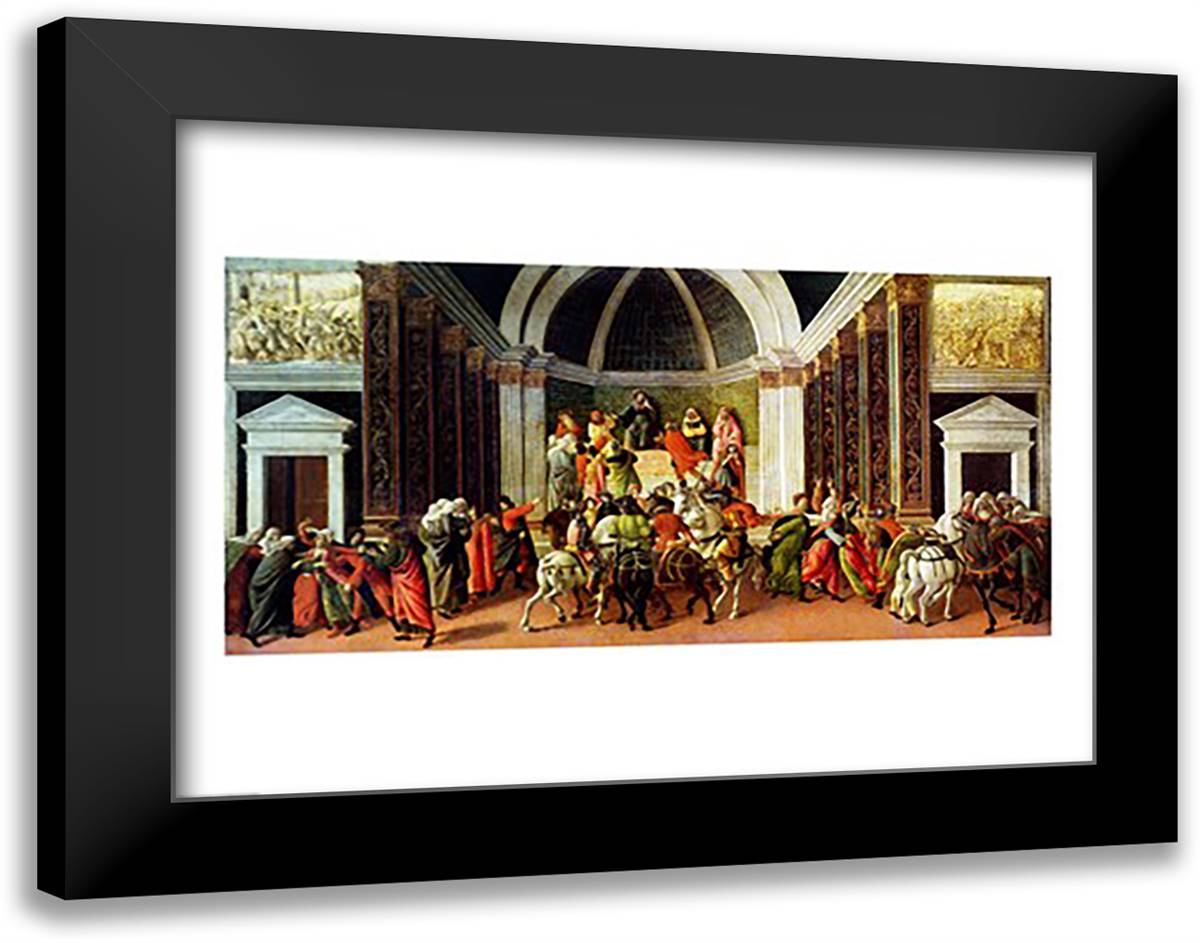 The Story of Virginia, c.1500 28x22 Black Modern Wood Framed Art Print Poster by Botticelli, Sandro