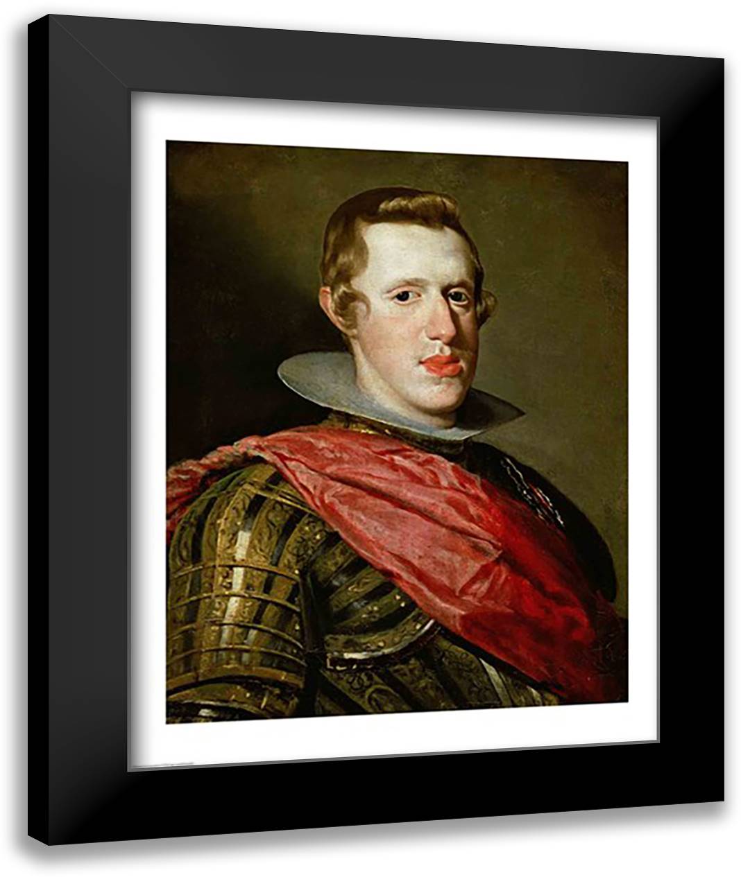 Portrait of Philip IV in Armour 22x28 Black Modern Wood Framed Art Print Poster by Velazquez, Diego