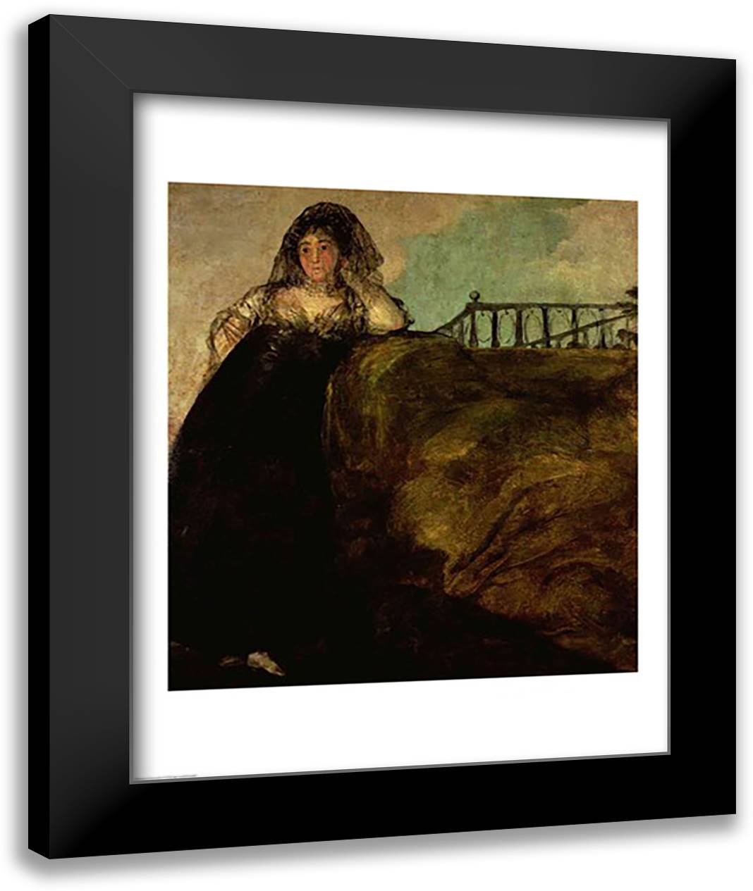 Leocadia Zorilla, the Artist's Housekeeper, c.1821 22x28 Black Modern Wood Framed Art Print Poster by Goya, Francisco De