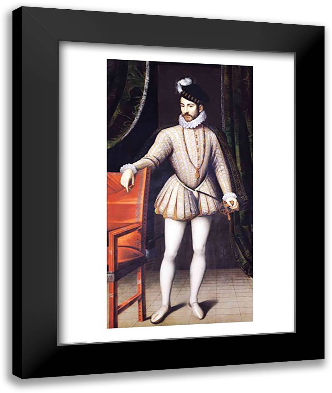 Charles IX King of France 22x28 Black Modern Wood Framed Art Print Poster by Clouet, Francois