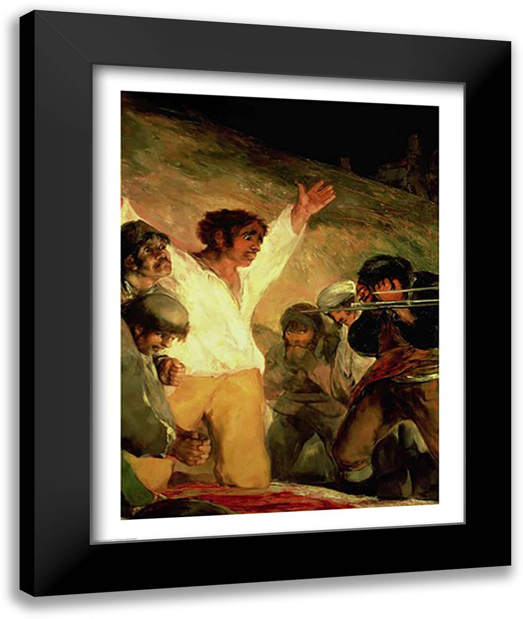 Execution of the Defenders of Madrid 22x28 Black Modern Wood Framed Art Print Poster by Goya, Francisco De