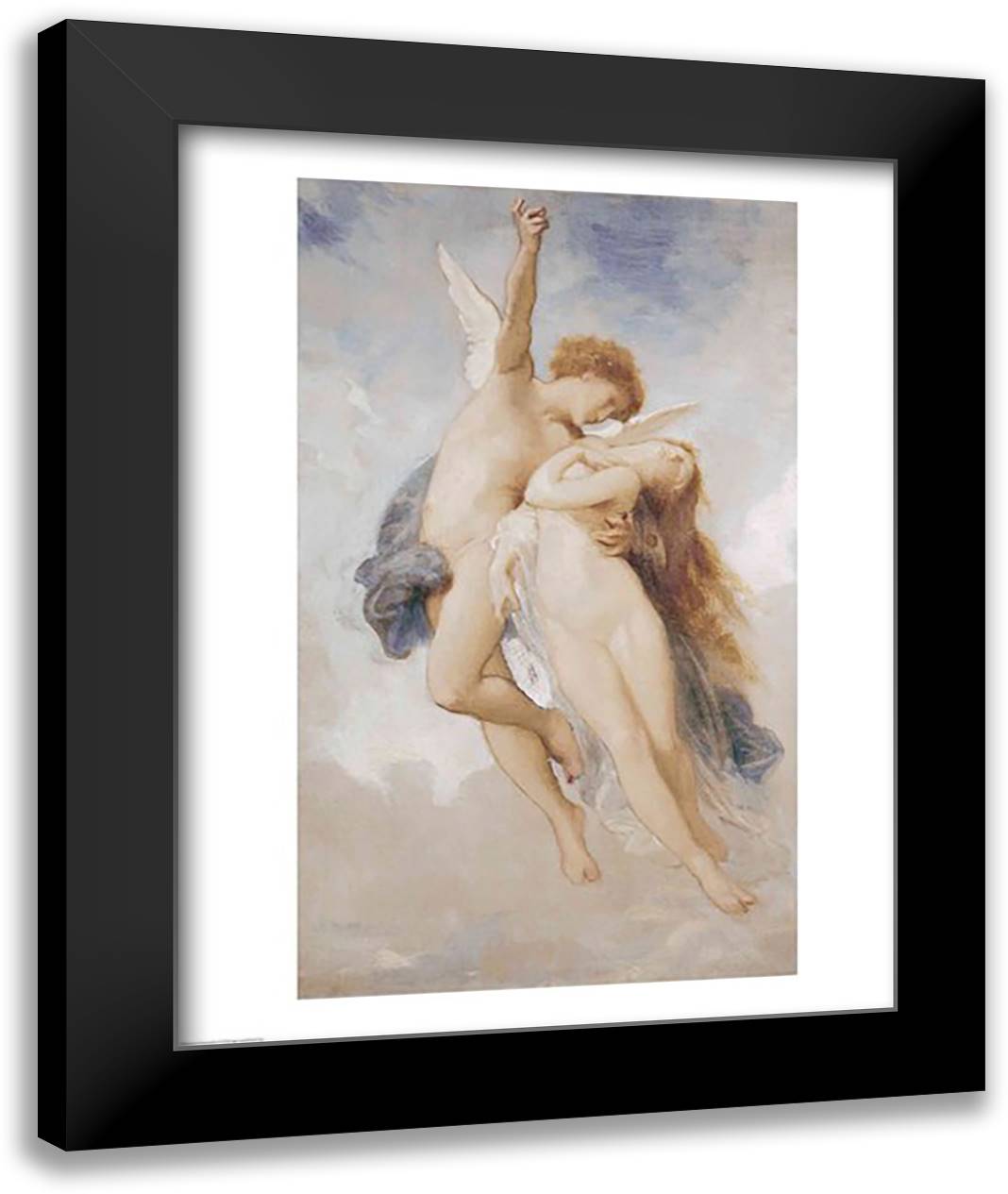 Cupid and Psyche, 1889 22x28 Black Modern Wood Framed Art Print Poster by Bouguereau, William Adolphe