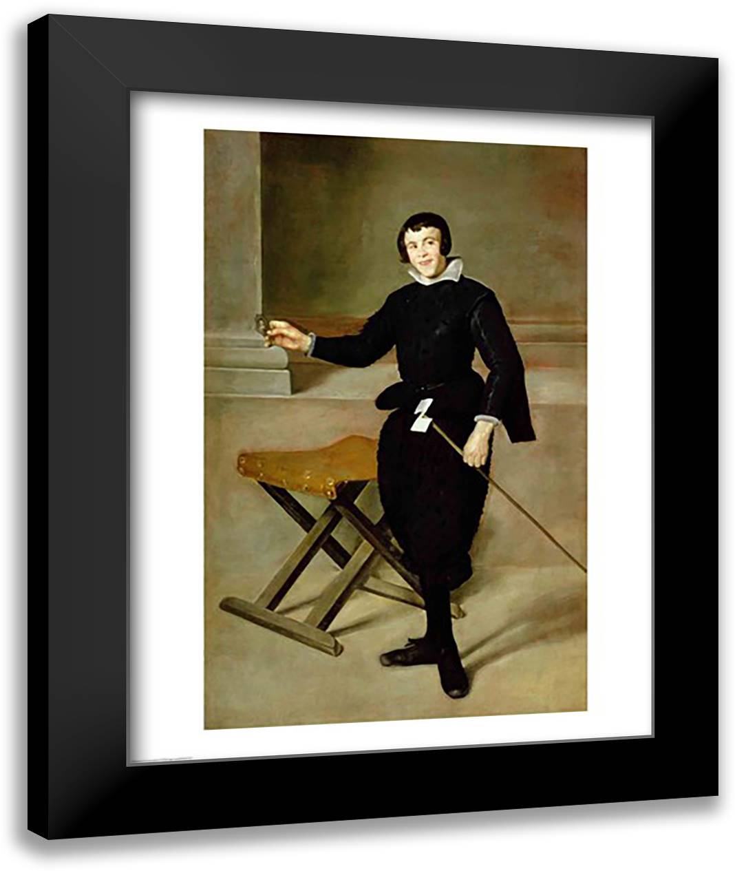The Buffoon Juan de Calabazas 22x28 Black Modern Wood Framed Art Print Poster by Velazquez, Diego