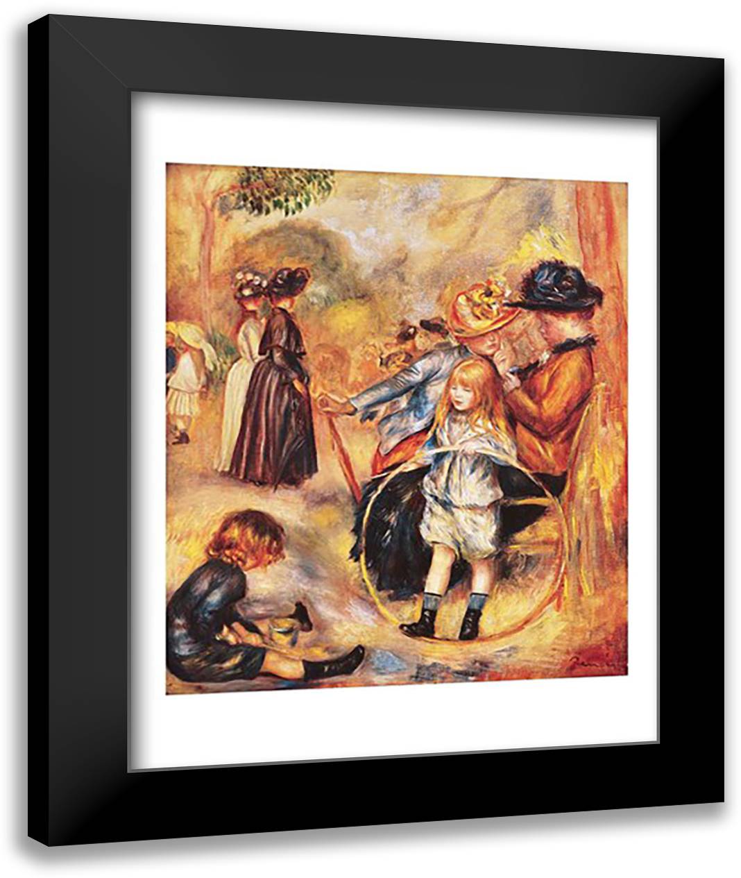 In the Luxembourg Gardens, 1883 22x28 Black Modern Wood Framed Art Print Poster by Renoir, Pierre-Auguste
