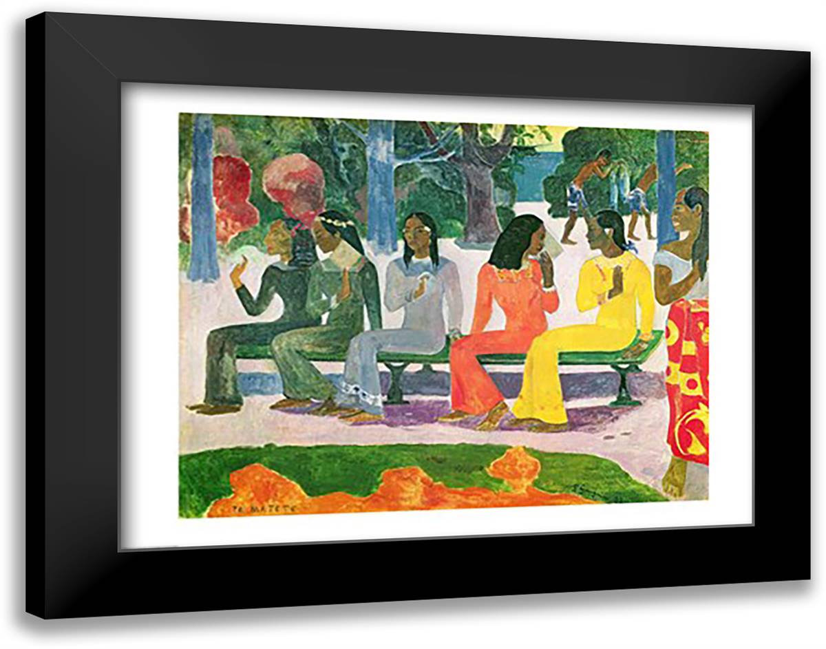 Ta Matete 28x22 Black Modern Wood Framed Art Print Poster by Gauguin, Paul