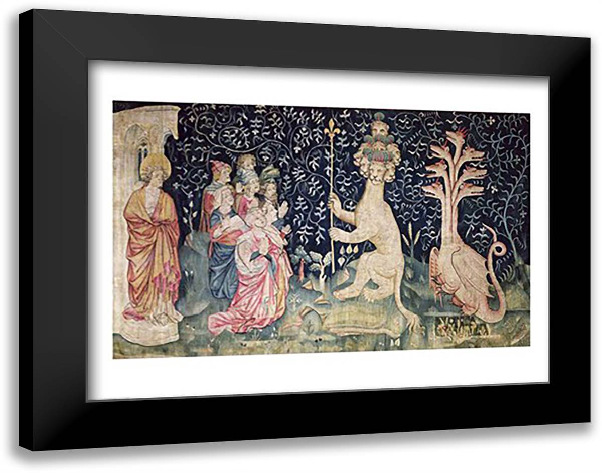 The Adoration of the Beast 28x22 Black Modern Wood Framed Art Print Poster by Bataille, Nicolas