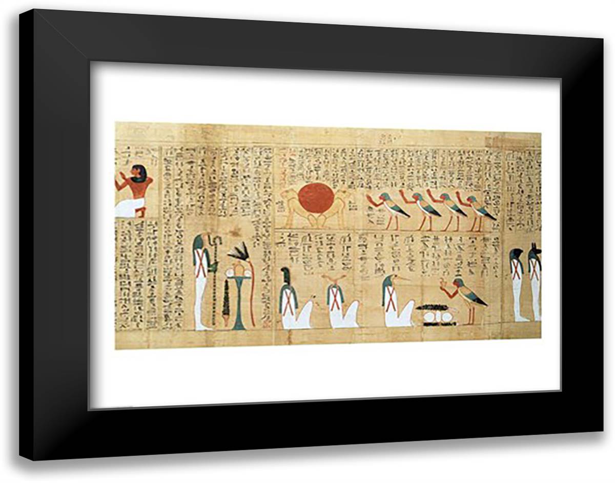 Mythological papyrus of Imenemsaouf 28x22 Black Modern Wood Framed Art Print Poster