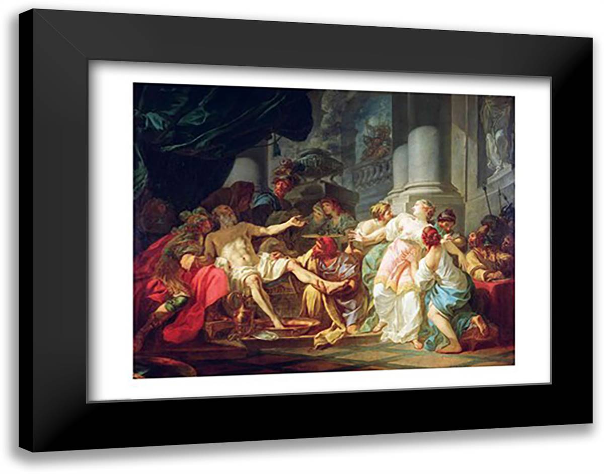 The Death of Seneca, 1773 28x22 Black Modern Wood Framed Art Print Poster by David, Jacques-Louis