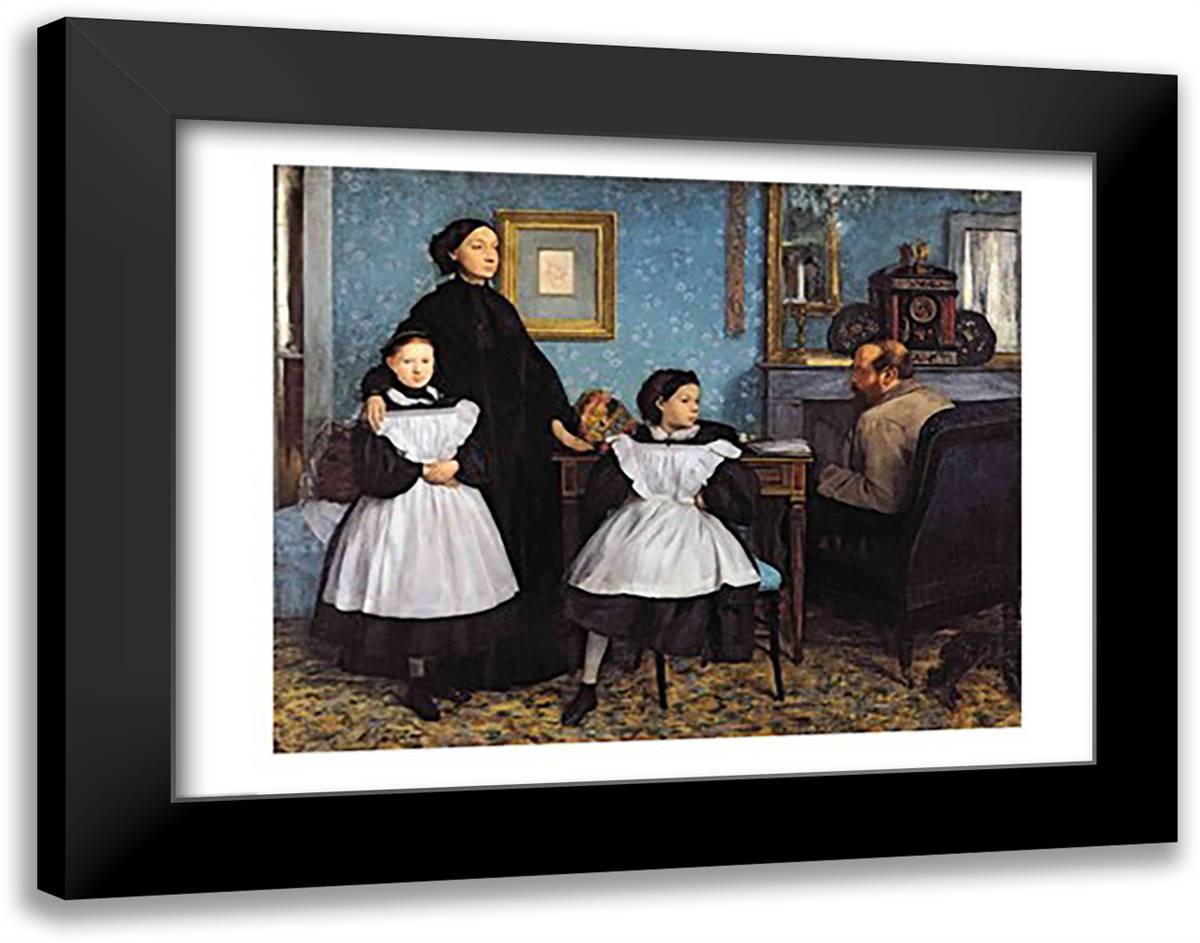 The Bellelli Family 28x22 Black Modern Wood Framed Art Print Poster by Degas, Edgar