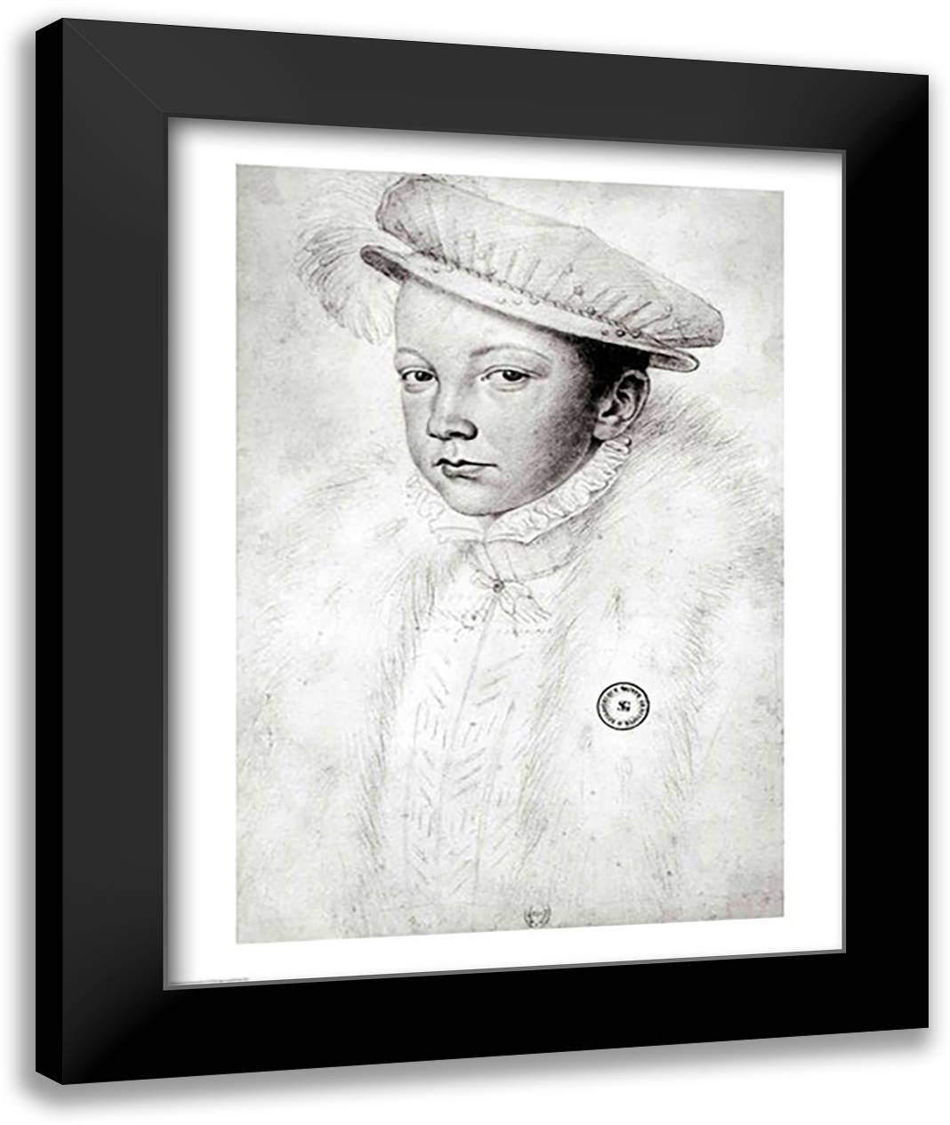 Francois II 22x28 Black Modern Wood Framed Art Print Poster by Clouet, Francois