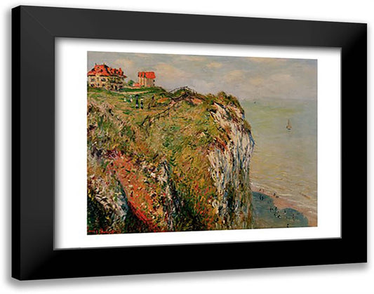 Cliff at Dieppe, 1882 28x22 Black Modern Wood Framed Art Print Poster by Monet, Claude