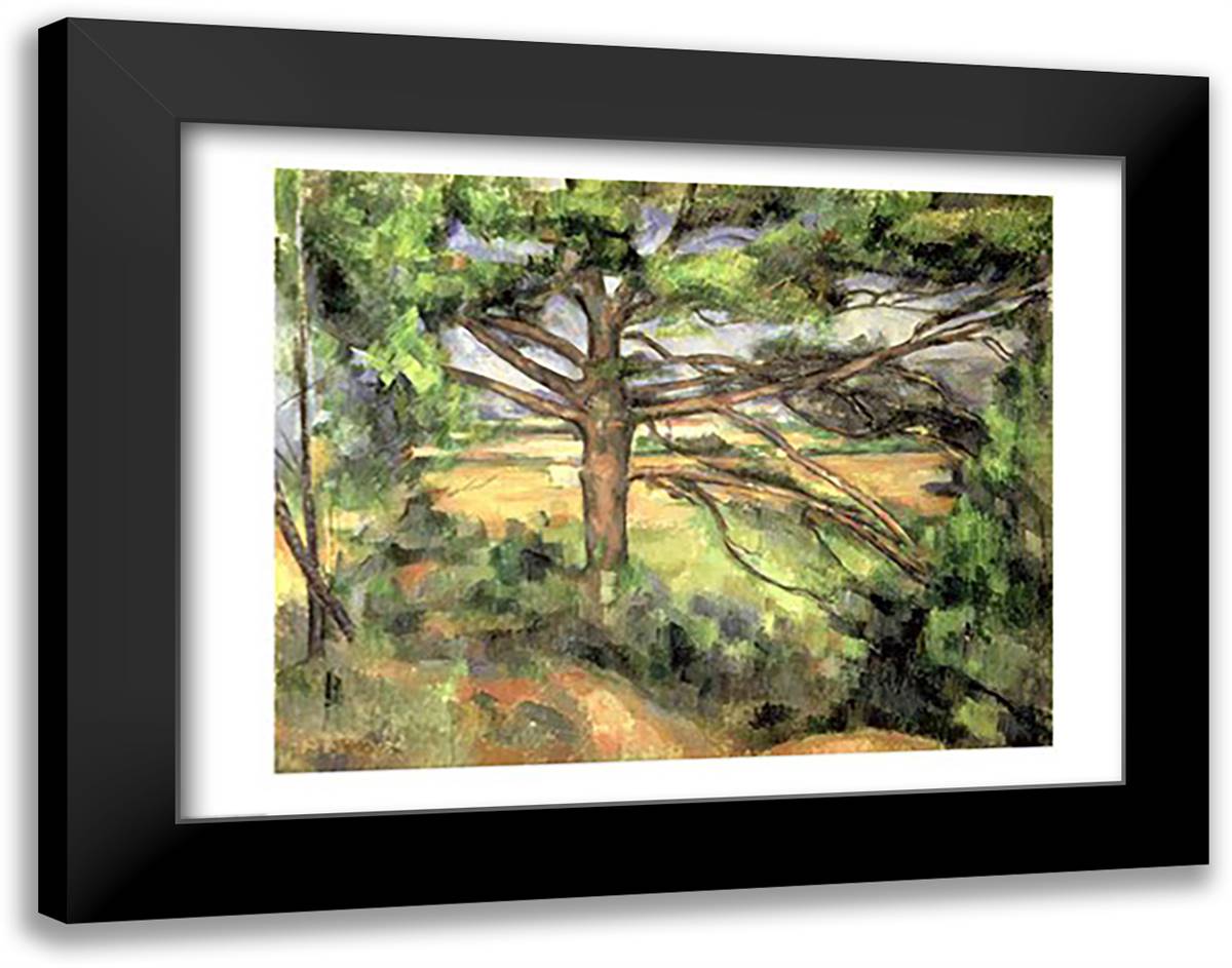 The Large Pine, 1895-97 28x22 Black Modern Wood Framed Art Print Poster by Cezanne, Paul