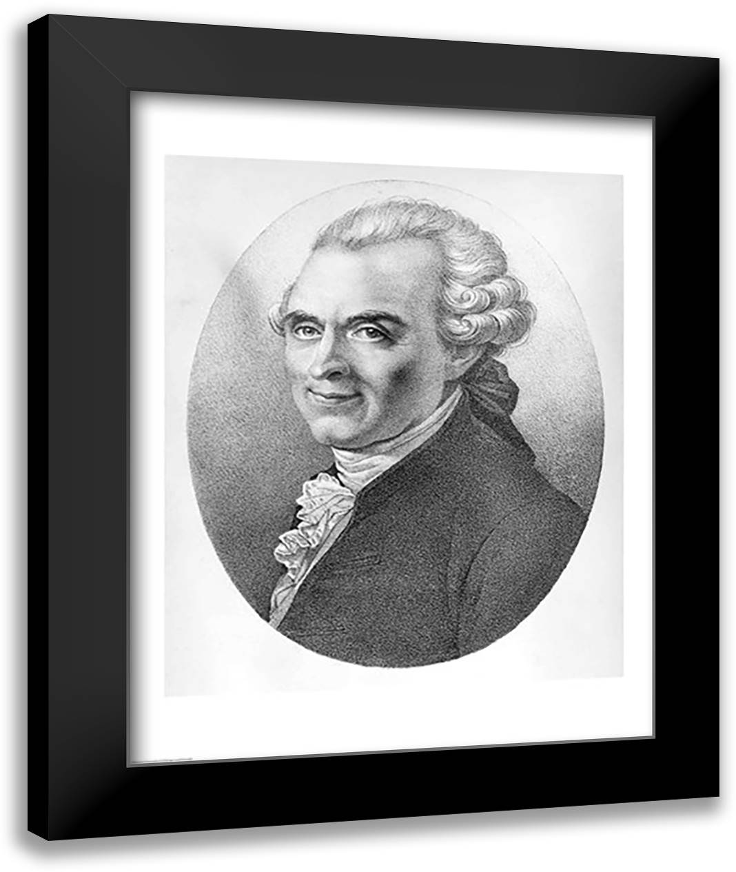 Portrait of Michel-Jean Sedaine 22x28 Black Modern Wood Framed Art Print Poster by David, Jacques-Louis