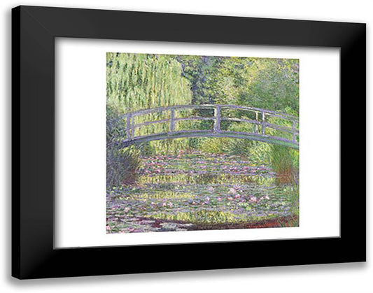 The Waterlily Pond: Green Harmony, 1899 28x22 Black Modern Wood Framed Art Print Poster by Monet, Claude