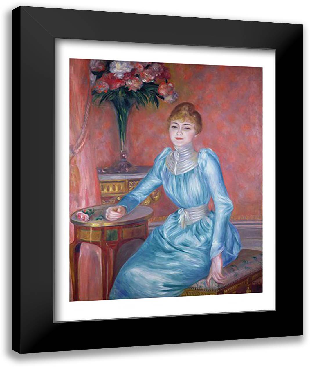 Madame de Bonnieres, 1889 22x28 Black Modern Wood Framed Art Print Poster by Renoir, Pierre-Auguste