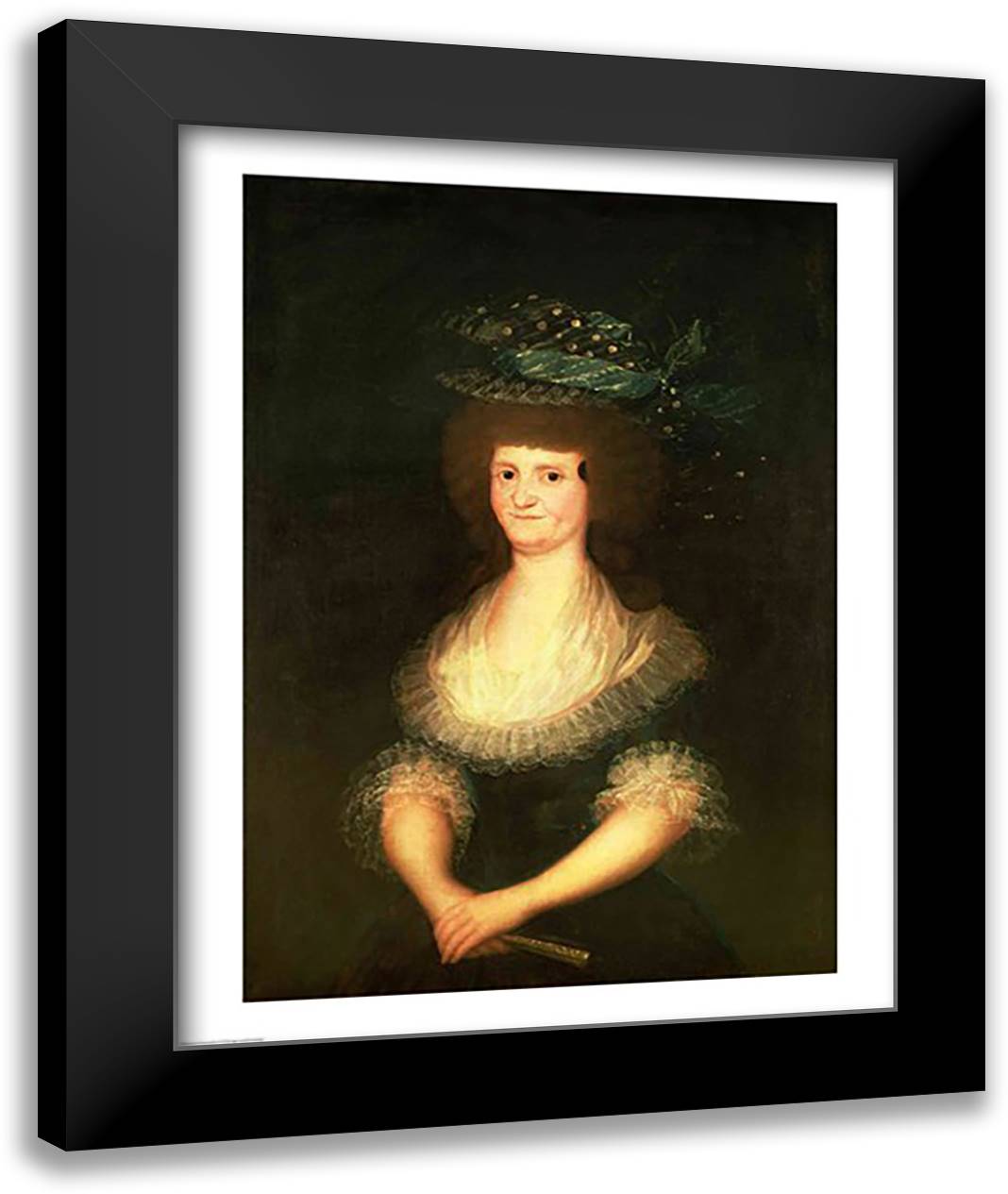 Portrait of Queen Maria Luisa 22x28 Black Modern Wood Framed Art Print Poster by Goya, Francisco De