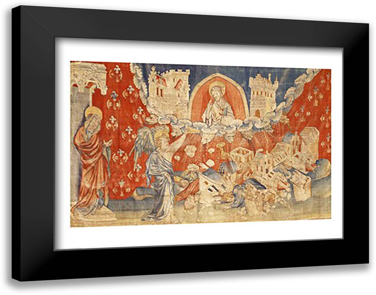 The Seven Bowls of Wrath and the Destruction of Babylon 28x22 Black Modern Wood Framed Art Print Poster by Bataille, Nicolas