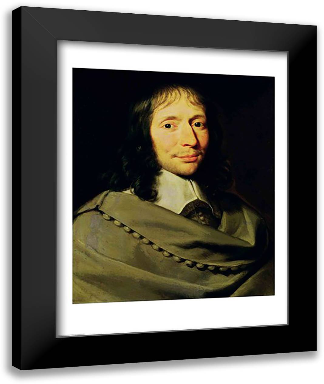 Blaise Pascal 22x28 Black Modern Wood Framed Art Print Poster by Champaigne, Philippe De