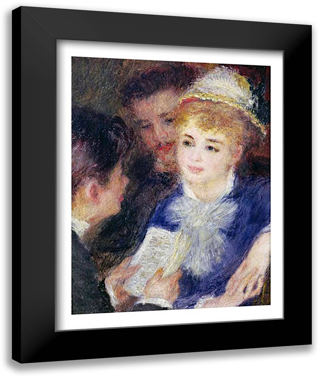 Reading the Role 22x28 Black Modern Wood Framed Art Print Poster by Renoir, Pierre-Auguste