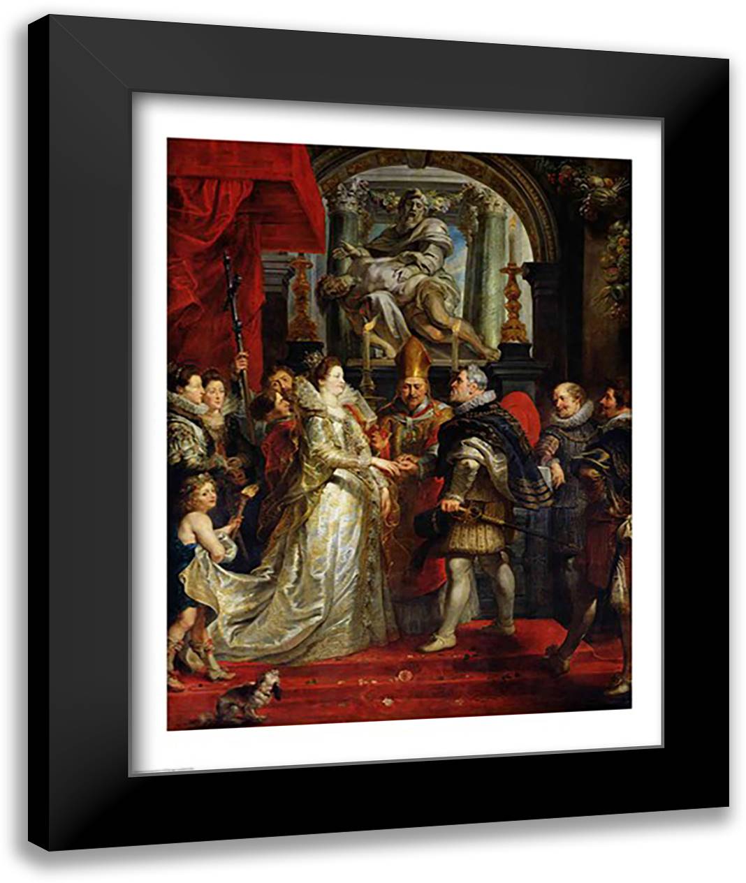 The Proxy Marriage of Marie de Medici 22x28 Black Modern Wood Framed Art Print Poster by Rubens, Peter Paul
