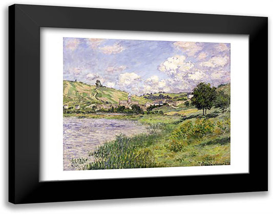 Landscape, Vetheuil, 1879 28x22 Black Modern Wood Framed Art Print Poster by Monet, Claude