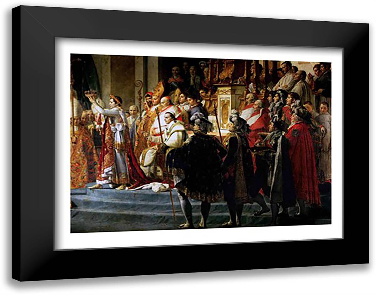 The Consecration of the Emperor Napoleon and the Coronation of the Empress Josephine, detail 28x22 Black Modern Wood Framed Art Print Poster by David, Jacques-Louis