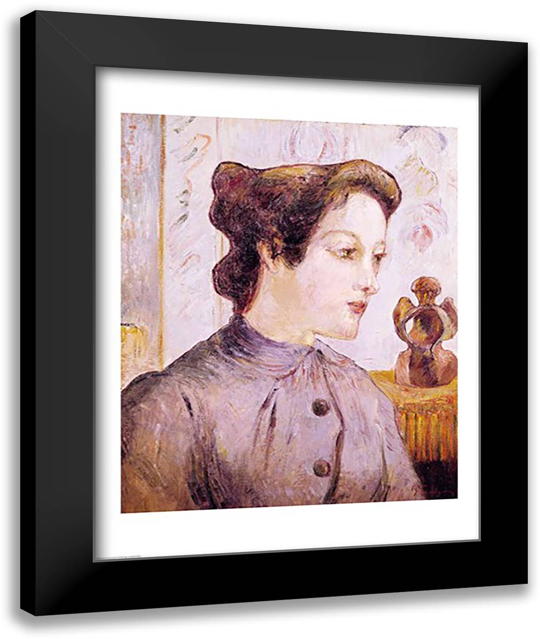 Portrait of a Young Woman, 1886 22x28 Black Modern Wood Framed Art Print Poster by Gauguin, Paul