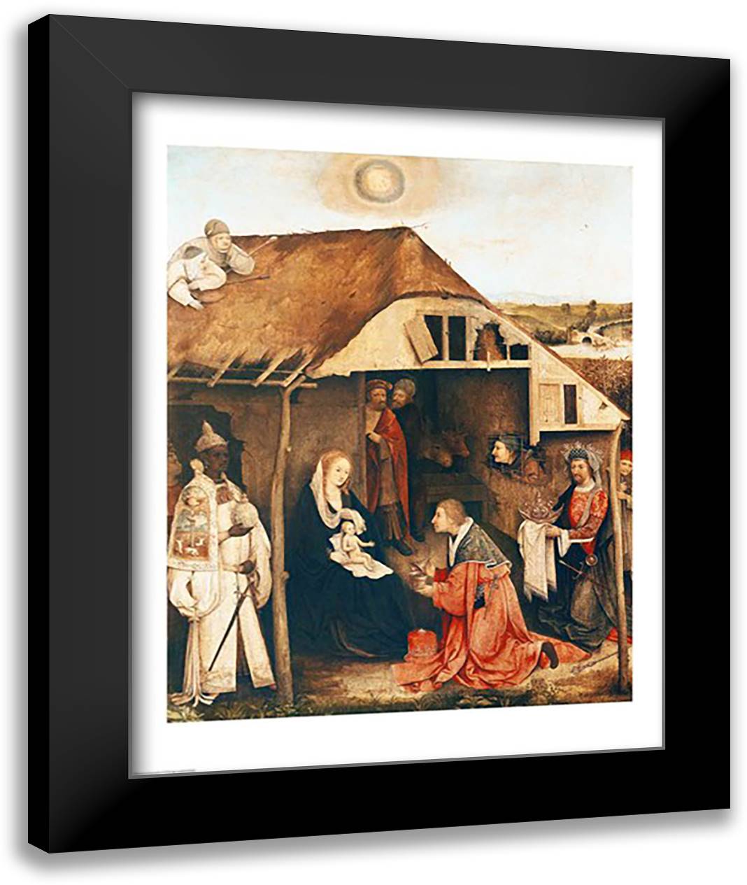 Nativity 22x28 Black Modern Wood Framed Art Print Poster by Bosch, Hieronymus