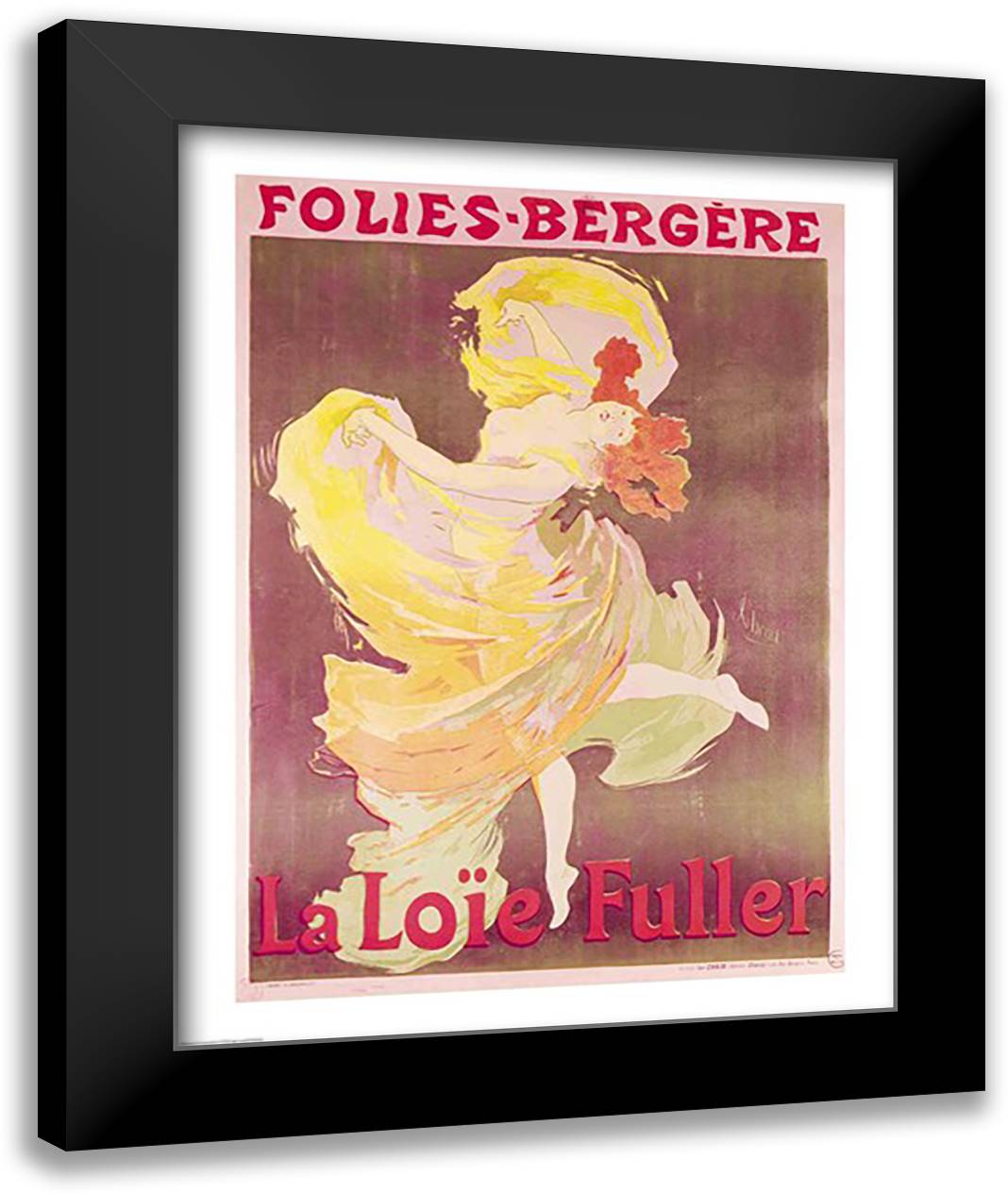 Poster advertising Loie Fuller 22x28 Black Modern Wood Framed Art Print Poster by Cheret, Jules